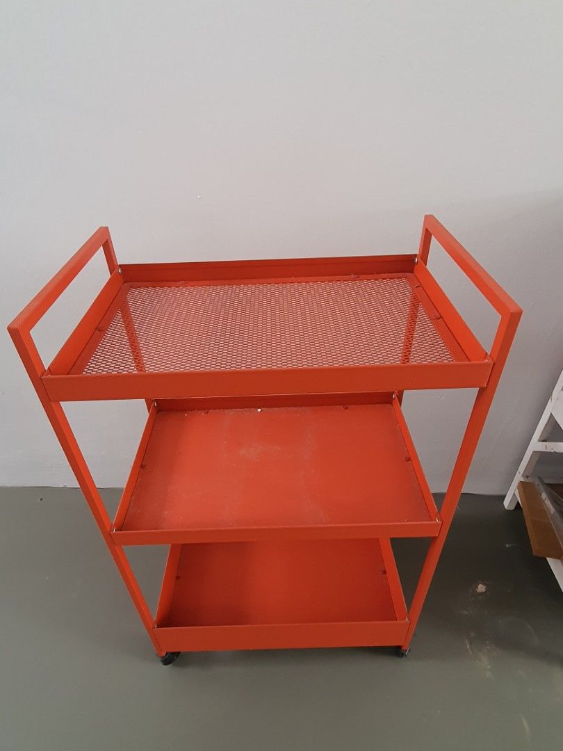Metal storage rack with wheels, Furniture & Home Living, Furniture