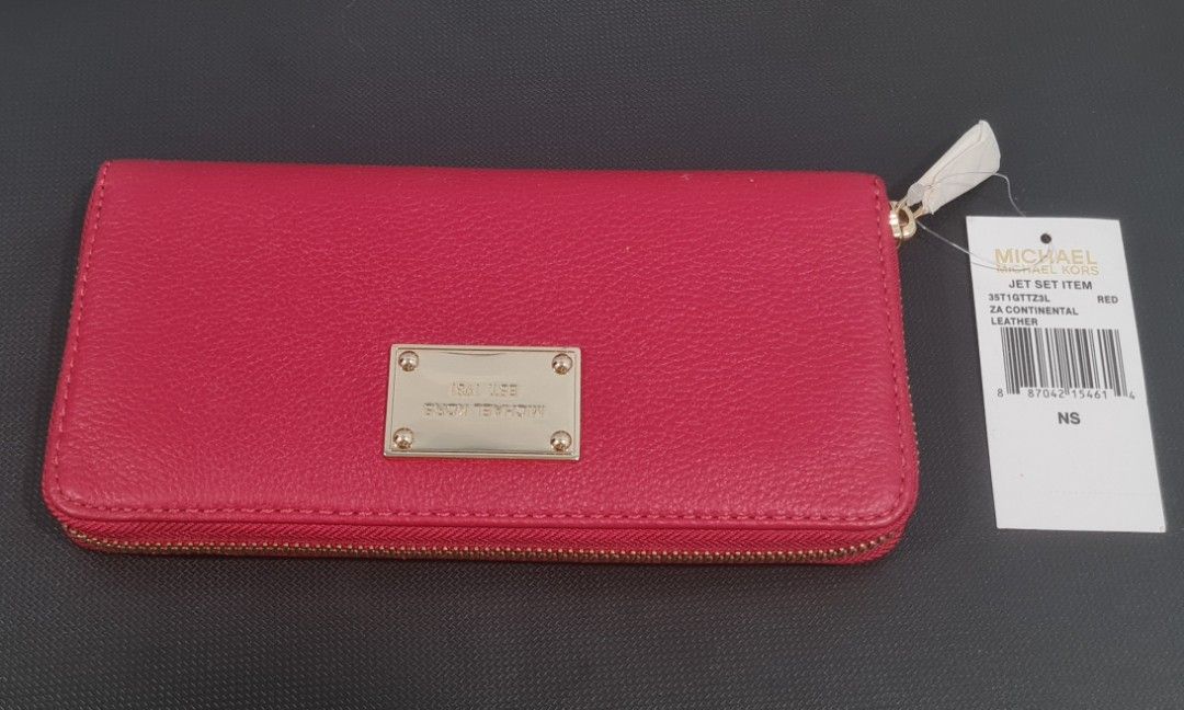 Michael Kors red leather wallet brand new, Women's Fashion, Bags & Wallets,  Wallets & Card holders on Carousell