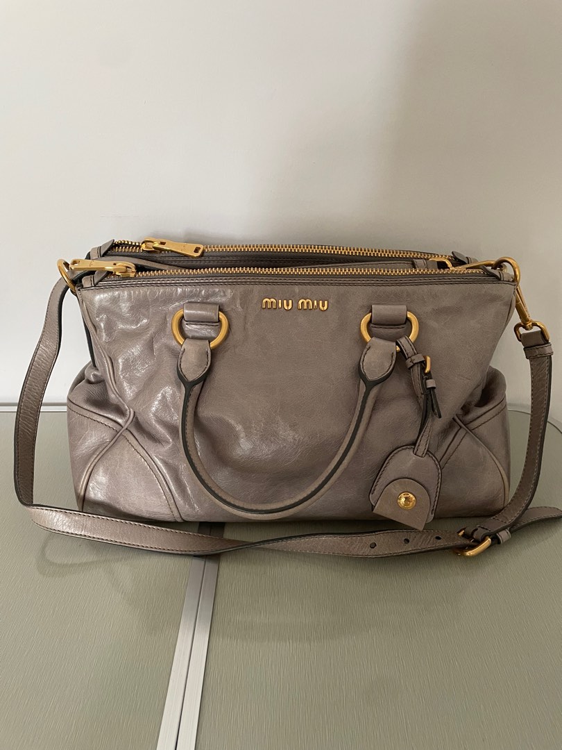 Miu Miu Grey Bag, Women's Fashion, Bags & Wallets, Tote Bags on Carousell