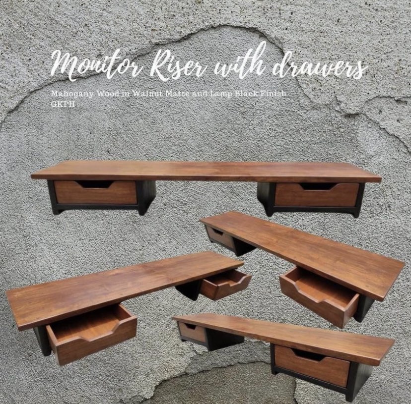 Monitor riser and speaker stand - Made from MAHOGANY, Furniture & Home ...