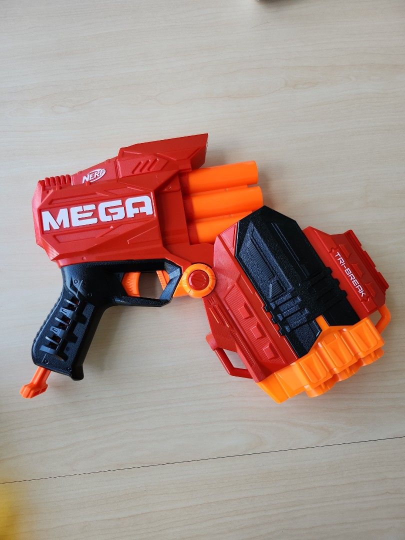 Nerf Mega (Category: Action & Battle Toys) located in Singapore. Submitted by moseskkk (Listing ID 1206559547, Image 4). Description: take all 3 for $40. self collect at 38 anchorvale lane. price is Fix!.