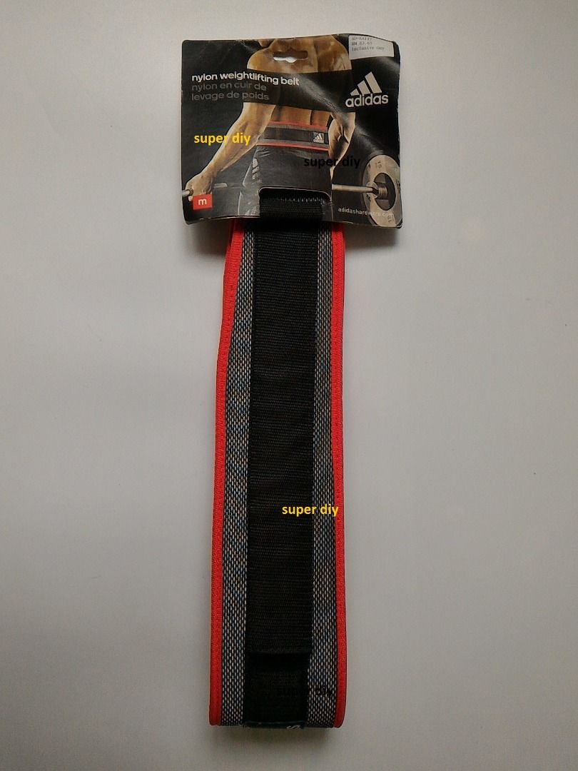 NEW ADIDAS NYLON GYM WEIGHT LIFTING BELT exercise waist belt ADJUSTABLE COMFORTABLE FIT BODY FITNESS STURDY GOOD CONDITION angkat berat protect waist Sports Equipment Exercise Fitness Weights Dumbells...