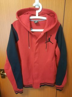 Nike Air Jordan Red Press Stud Varsity Hooded Jacket, Like New, Size Medium