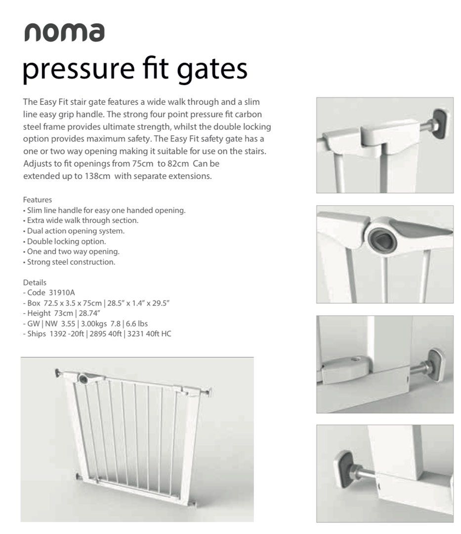 Noma Child Safety Gate Pagar Budak [80115cm], Babies & Kids, Baby