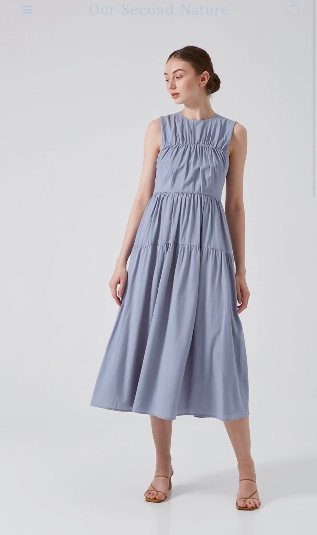Frilled Gathered Seam Round Neck T Shirt Dress main image 0
