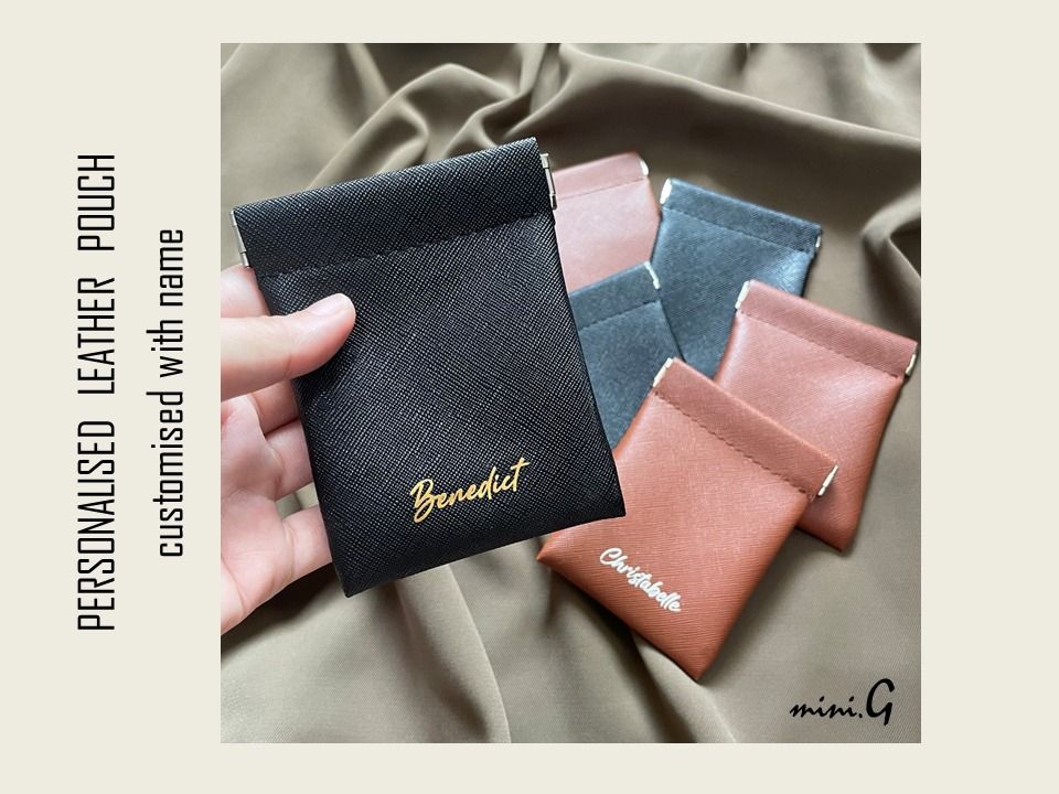 Personalised leather store pouch