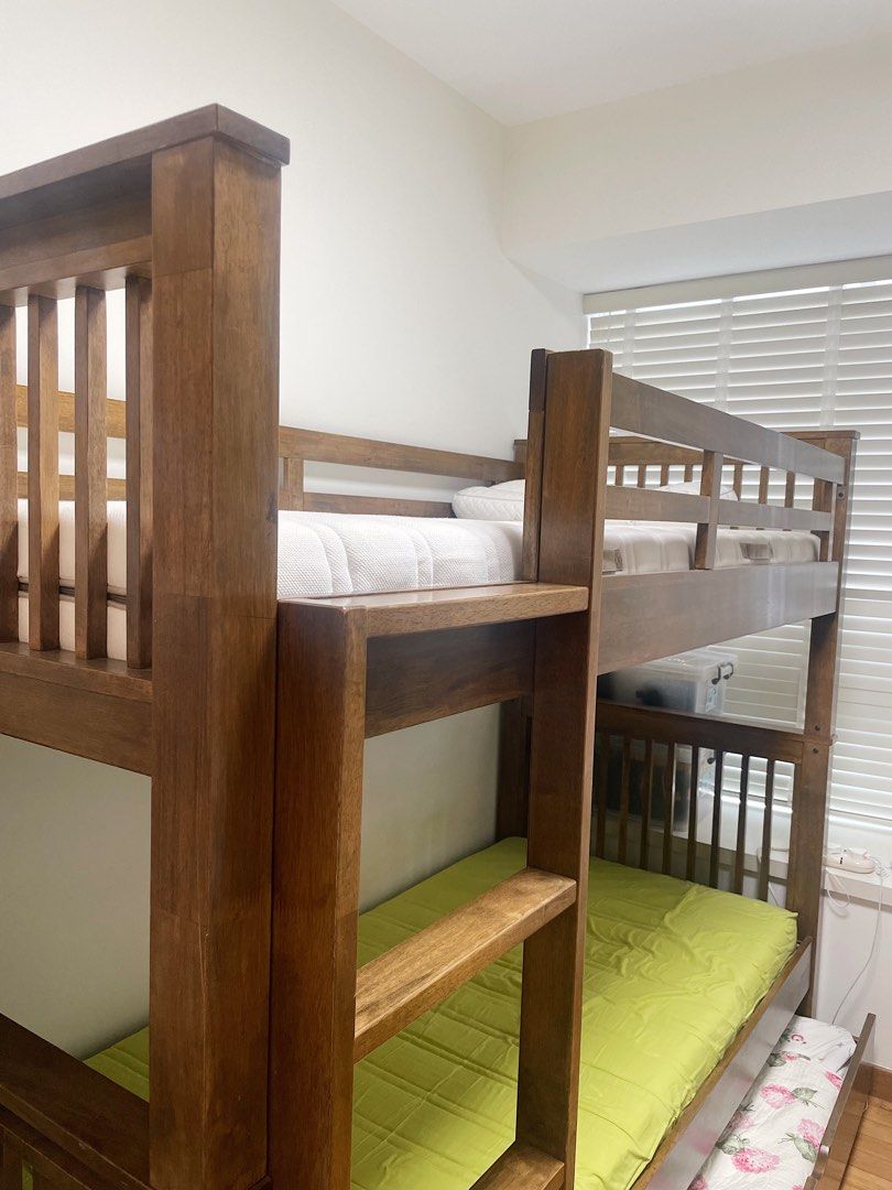 Picket&Rail #1 Americana Solid Wood Single Bunk Bed, with Pull Out Bed ...