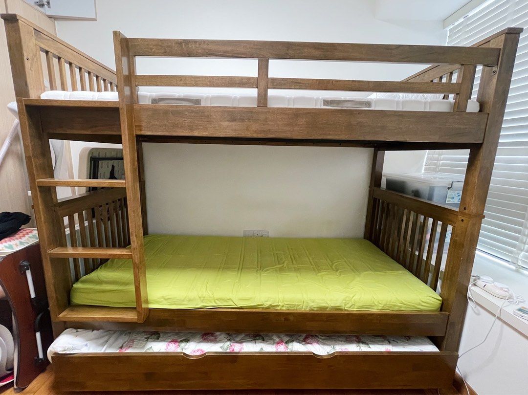 Picket&Rail #1 Americana Solid Wood Single Bunk Bed, with Pull Out Bed ...