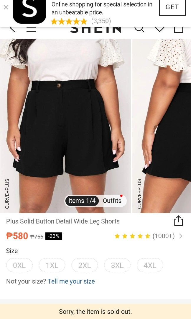 Plus size wide leg short / shein short / plus size shein wide leg short