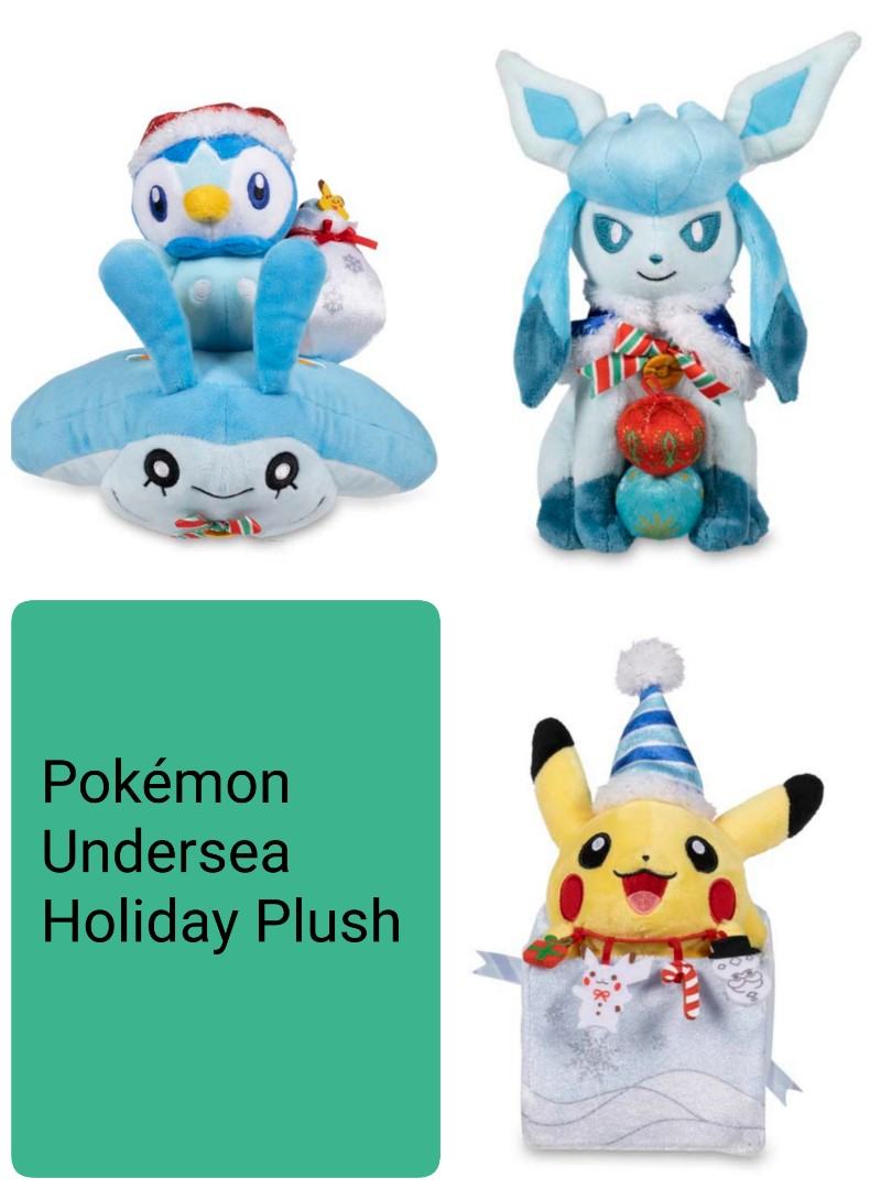 Glaceon Pokémon Undersea Holiday Plush - 8 ¾ In.