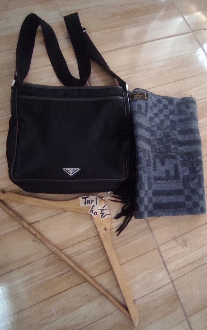 PRADA Tessuto Nylon Saffiano Flat Messenger Bag Baltico, Luxury, Bags &  Wallets on Carousell