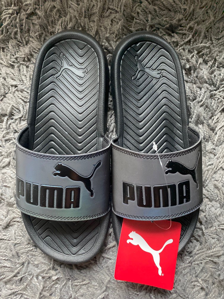 Puma Black Holographic Slides