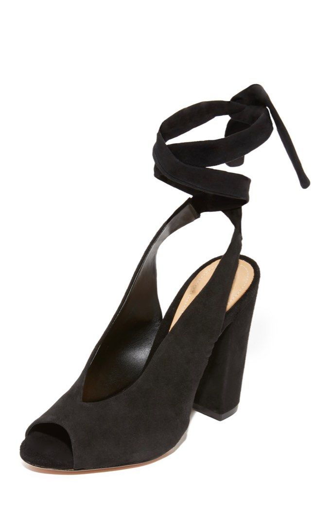 Schutz Archie Wrap Peeptoe Heels, Women's Fashion, Footwear, Heels on ...