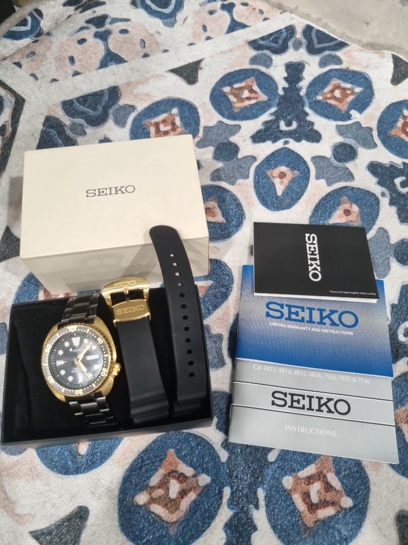 SEIKO PROSPEX Gold Turtle Series, Men's Fashion, Watches & Accessories,  Watches on Carousell