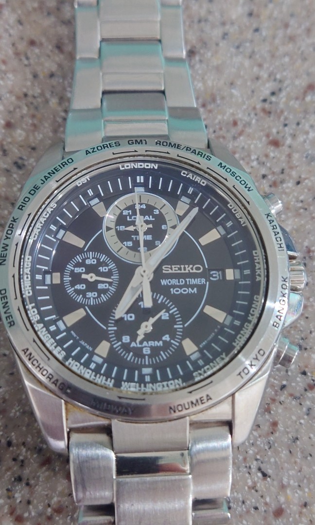 Seiko world time 5T82, Men's Fashion, Watches & Accessories, Watches on ...