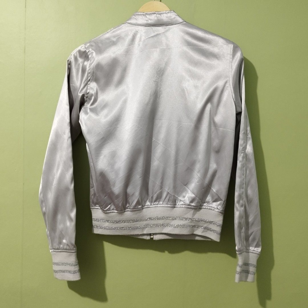 Skechers jacket shop womens silver