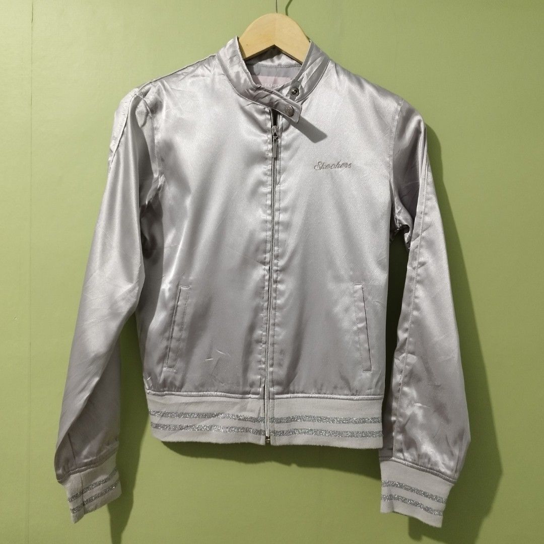 Skechers jacket silver on sale