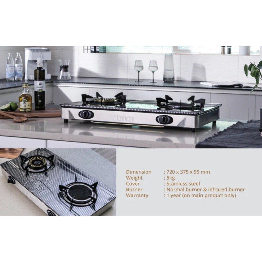 STROM Gas Stove Dual Flame & Infrared, TV & Home Appliances, Kitchen
