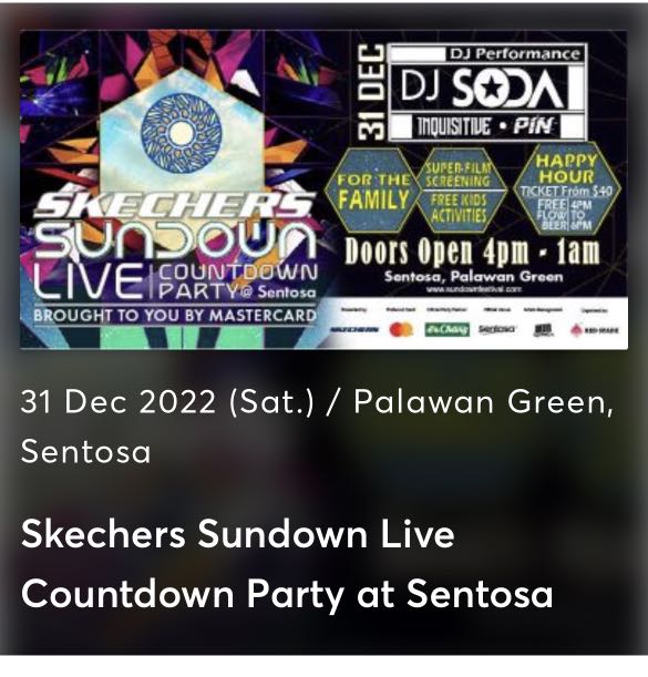 Sundown Sentosa Party Countdown 2022 / 2023, Tickets & Vouchers, Event ...