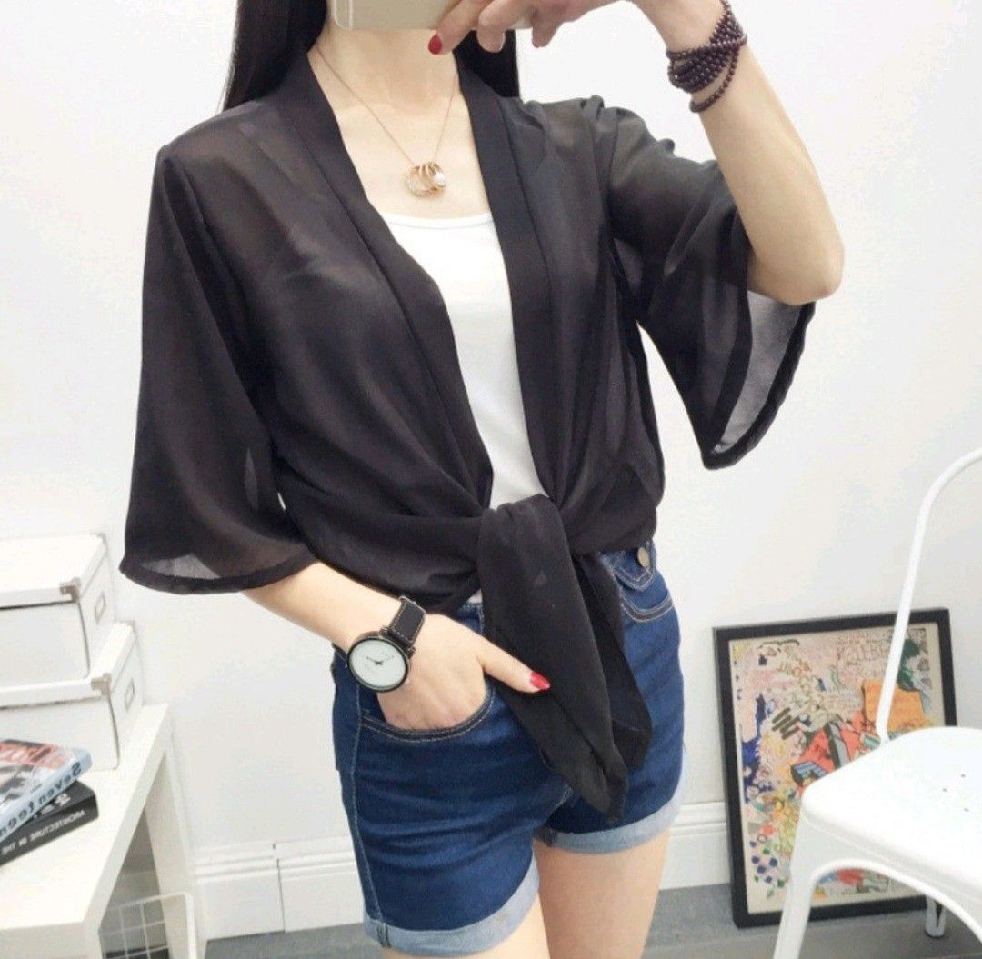 Chiffon cardigan shop