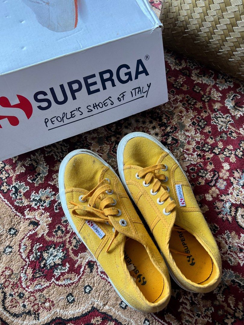 Yellow superga sneakers sale