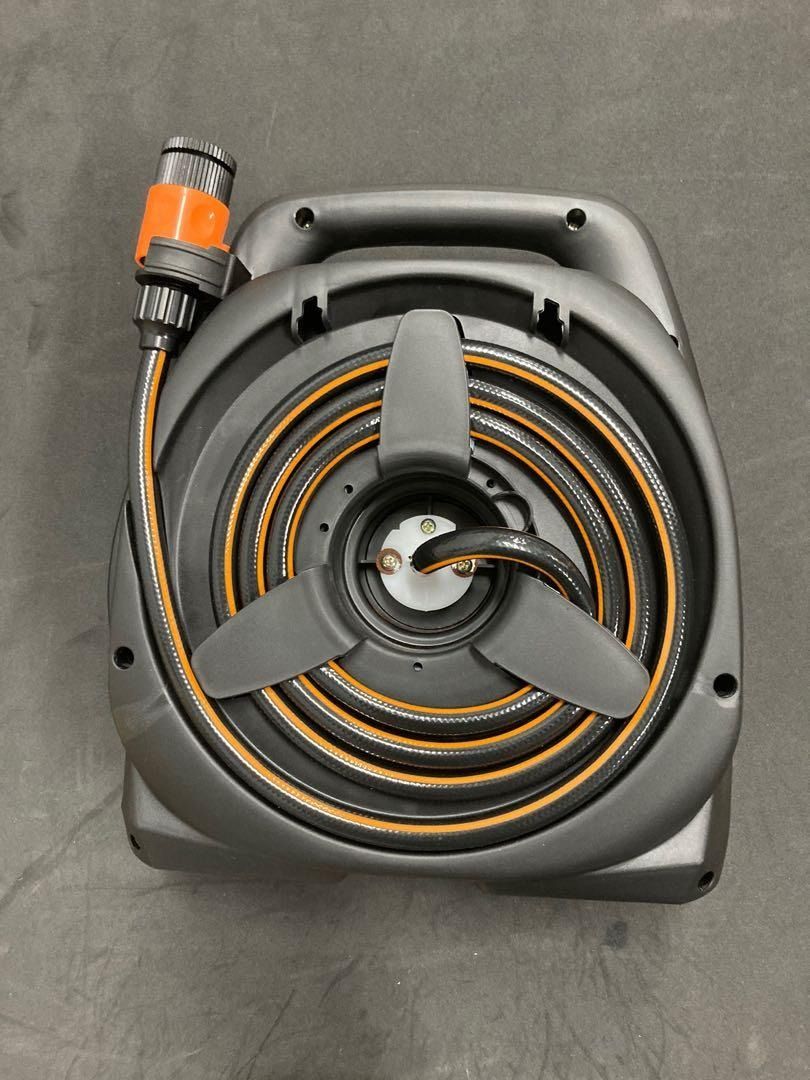 TACKLIFE Hose Reel 10m, Garden Pico Reel with Faucet Adapters for