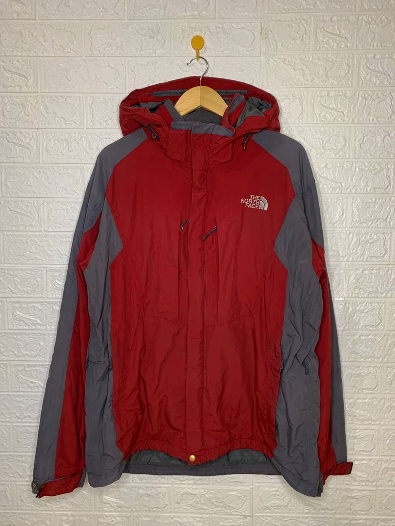 The North Face hyvent - red/gray (packable hood), Men's Fashion, Coats ...