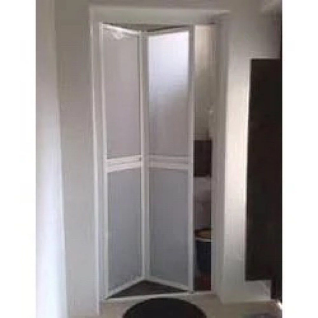 folding bathroom door with lock