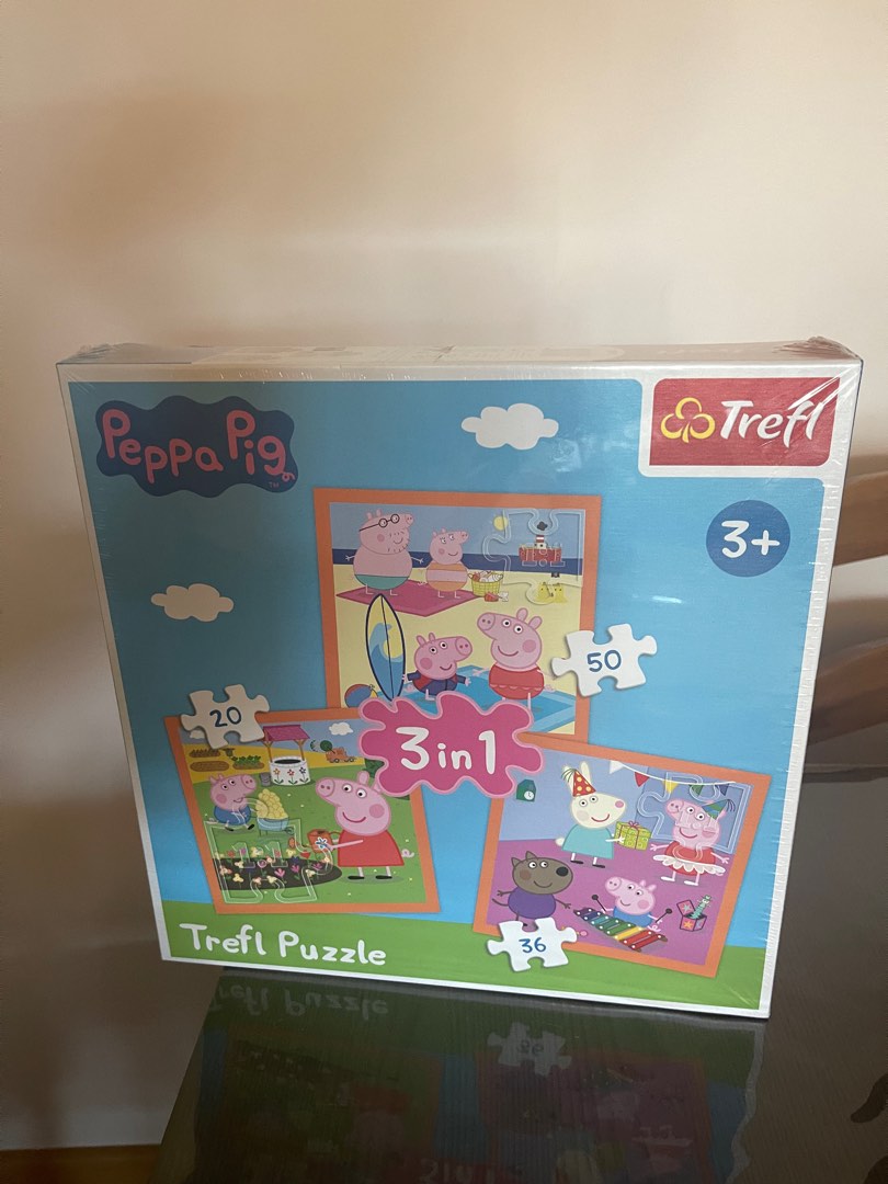 Trefl Peppa Pig 3 in 1 Puzzle, 興趣及遊戲, 玩具 & 遊戲類 Carousell
