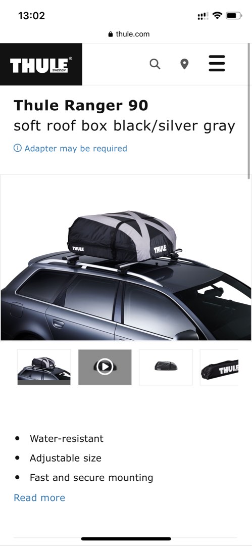 Thule ranger 90 online rooftop cargo carrier