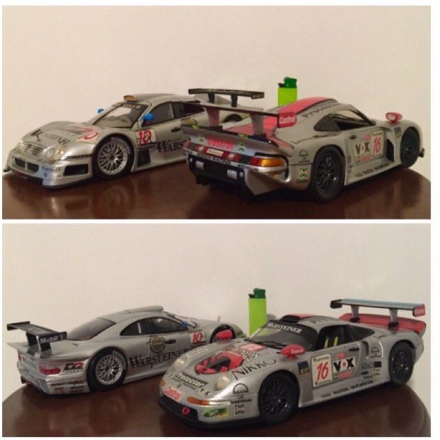 Vintage 1997 FIA GT championship Mercedes CLK GTR + Porsche 911 GT1 1