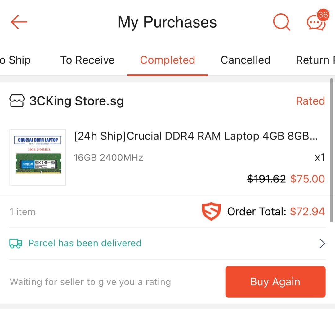 16gb DDR4 RAM 2400MHZ CHEAPEST ON CAROUSELL