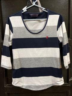 3/4 sleeve stripped blouse