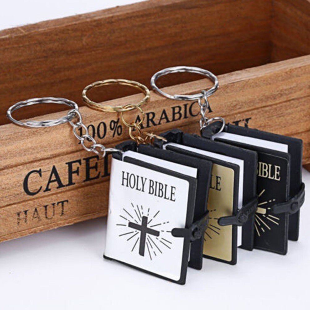 3 Pcs Mini Bible English HOLY BIBLE Keychains Religious Christian