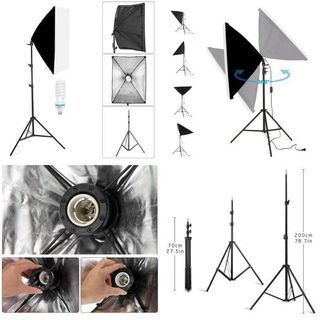 50*70cm Softbox 2.1M Light Stand Photography Kit Photo Video Studio Light Stand Continuous Lighting