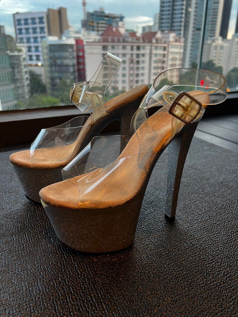 Glitter pleaser clearance heels