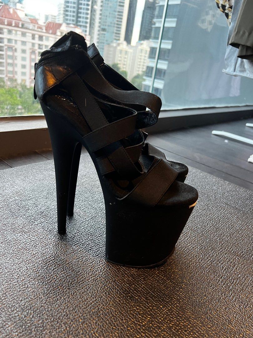 9 inch Pleaser Black Exotic Heels in US 7 EU 38