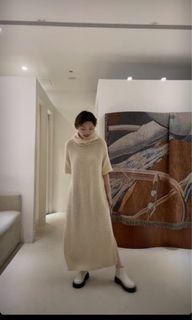 奶油黃泰迪熊洋裝（附帽子）