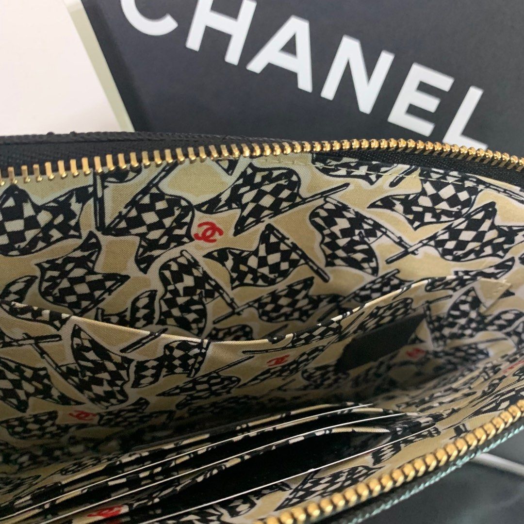 全新23C new Chanel o-case 拉鍊魚子醬粒粒牛皮銀包AP3135, 名牌, 手袋 ...
