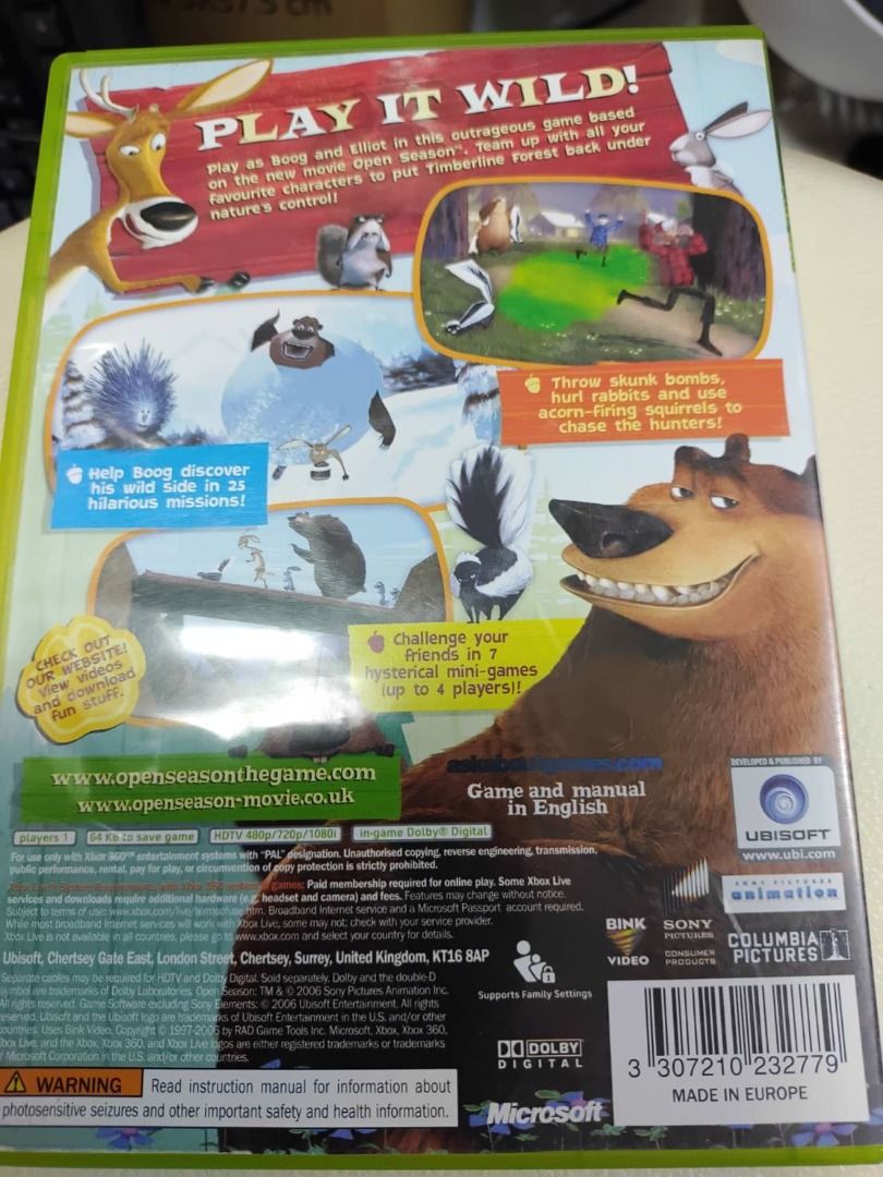 收藏品絕版經典遊戲xbox360 美版Open Season 狩獵季節打獵季節書房