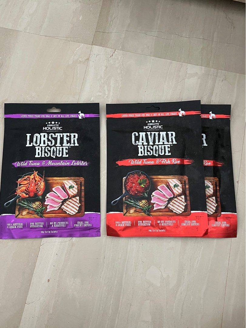 Absolute Holistic Liquid Puree Treat Lobster Bisque, Caviar Bisque, Pet Supplies, Pet Food on