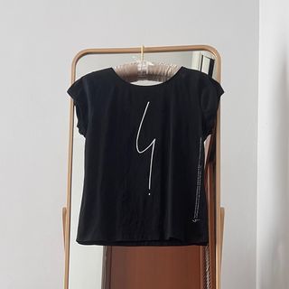 AGNES B Black Cotton Top