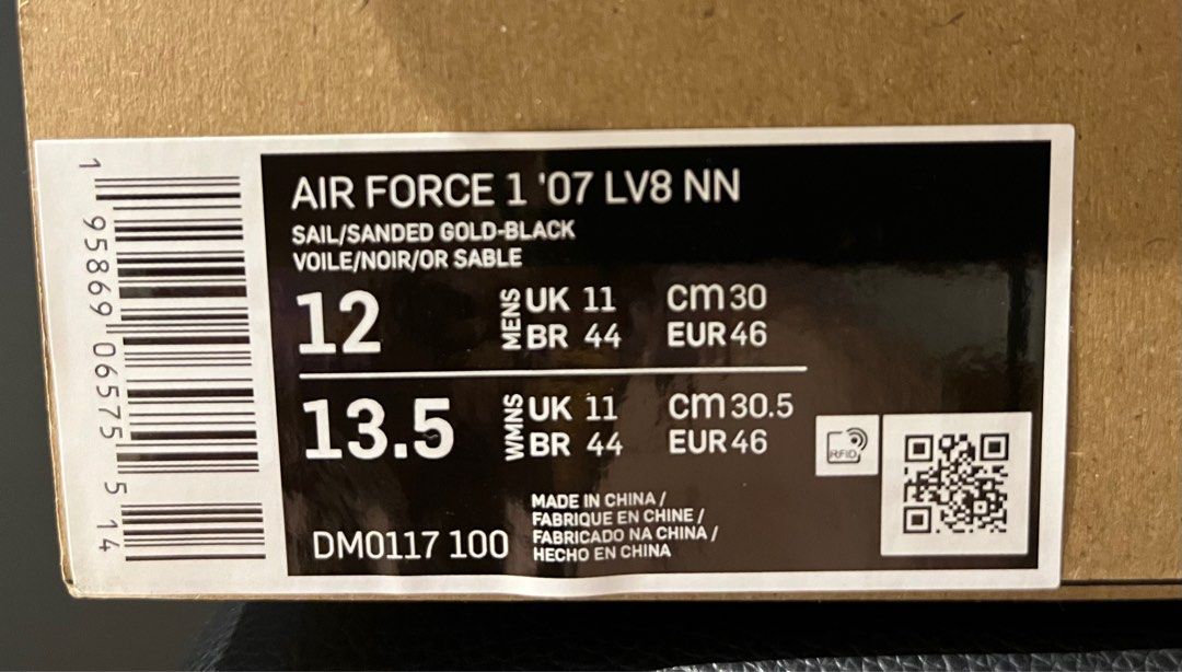 Nike Air Force 1 '07 LV8 NN sneakers in sanded gold/multi