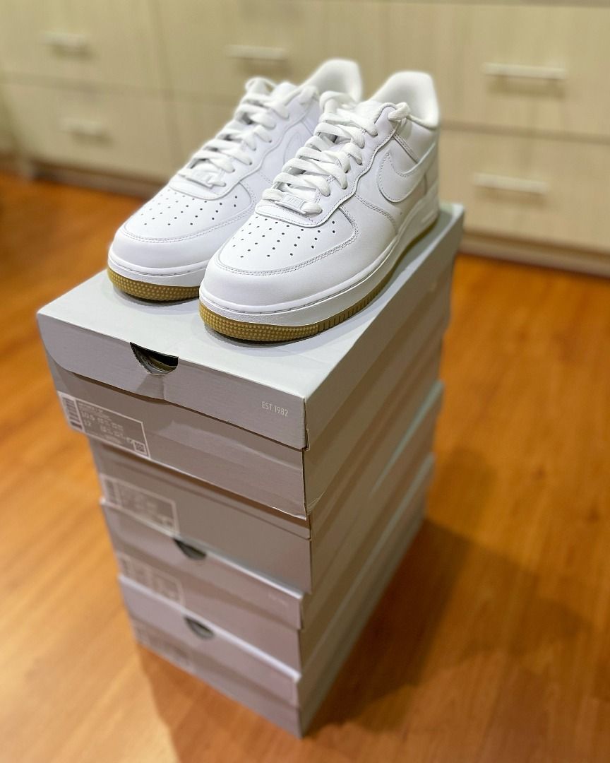 white and black gum bottom air force ones