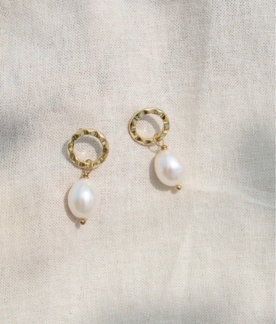 Gold pearl 2024 earrings drop