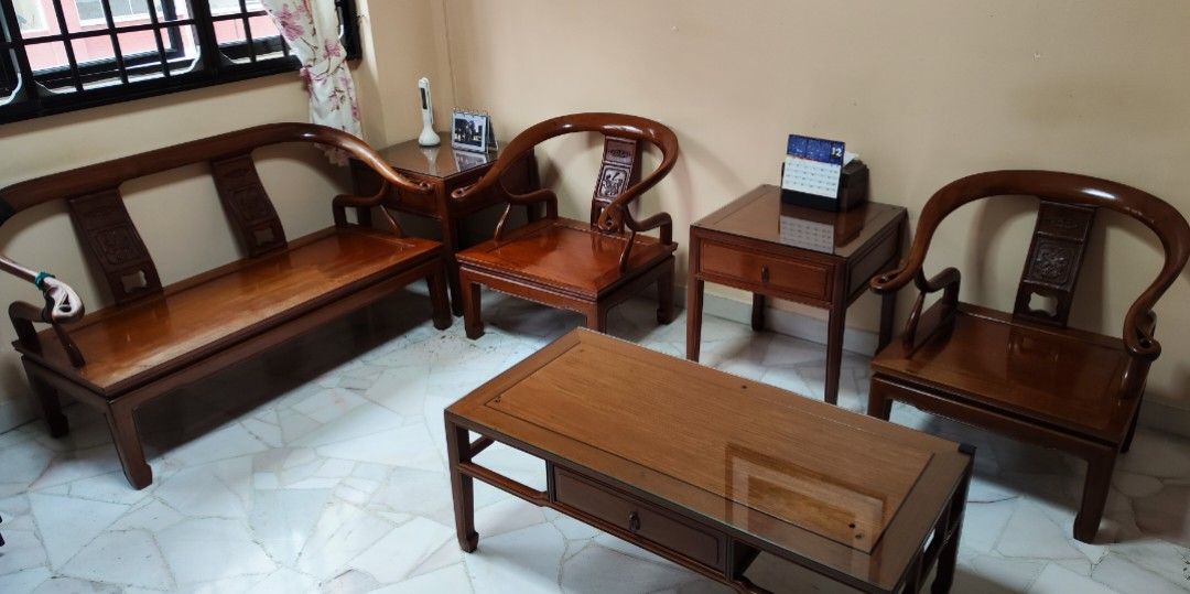 Antique Chinese Rosewood Sofa Set, Furniture & Home Living, Furniture