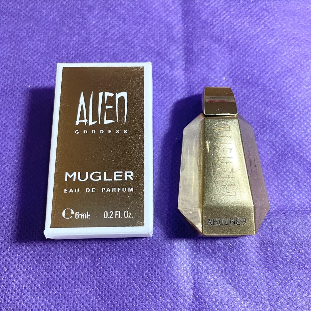 NEW STOCK AUTHENTIC Alien Mugler goddess eau de parfum perfume (Category: Fragrance & Deodorants) located in Pasig City. Submitted by vanityboutique (Listing ID 1200809795, Image 2). Description: Pm for more details 6ml with box Brand new and authentic Selling low and affordable One of the best selling brands in the makeup skincare perfume world .