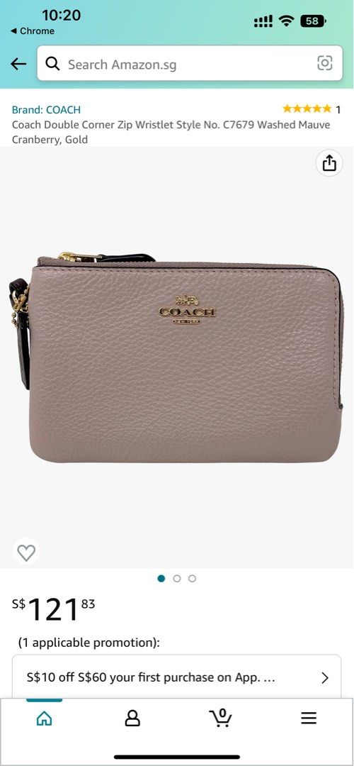 COACH C7679 - DOUBLE CORNER ZIP WRISTLET - GOLD/WASHED MAUVE/CRANBERRY