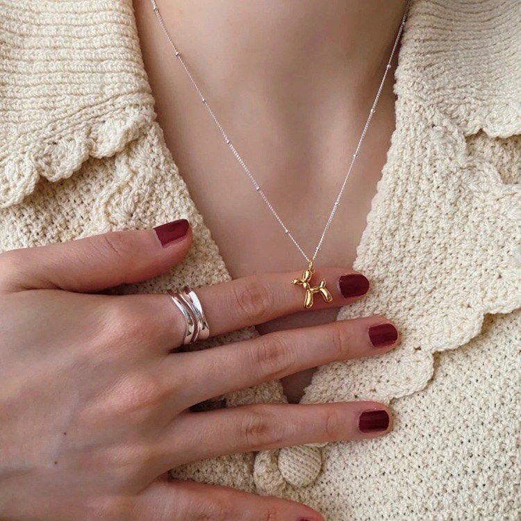 Gold dog pendant necklace shop