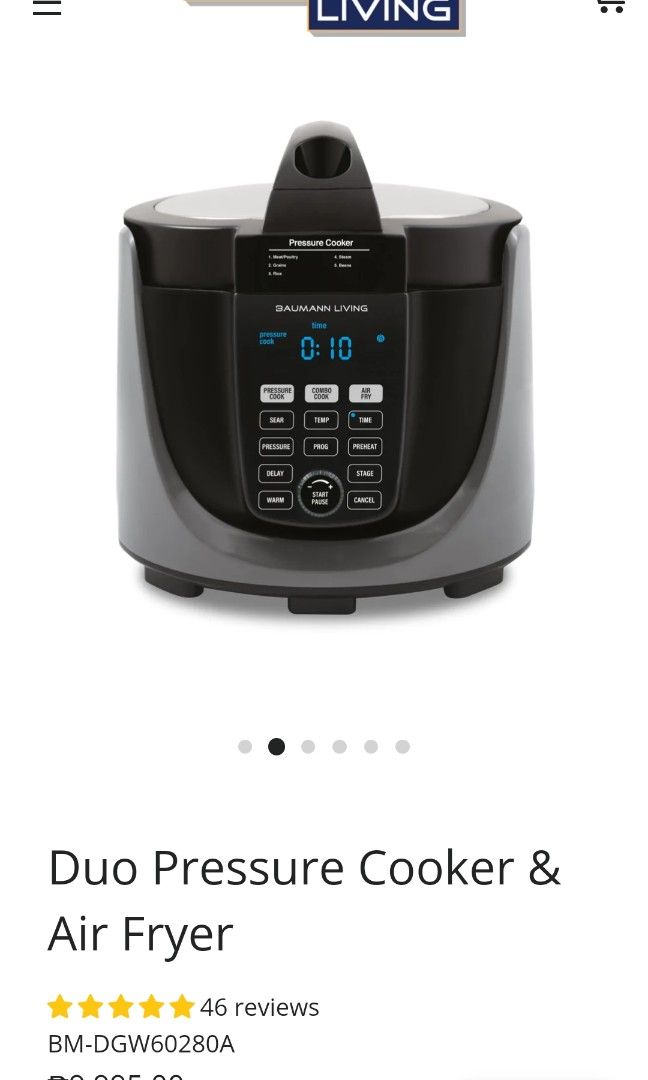 Baumann air fryer hotsell and pressure cooker